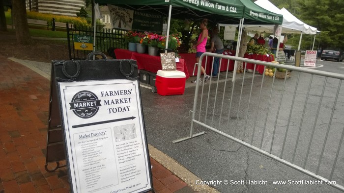 A rainy Saturday morning after a run and Kelli and I stopped by a farmer's market to get some local goods.