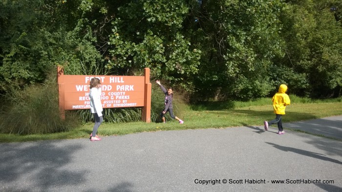 A morning with kids to go fishing in the local pond.