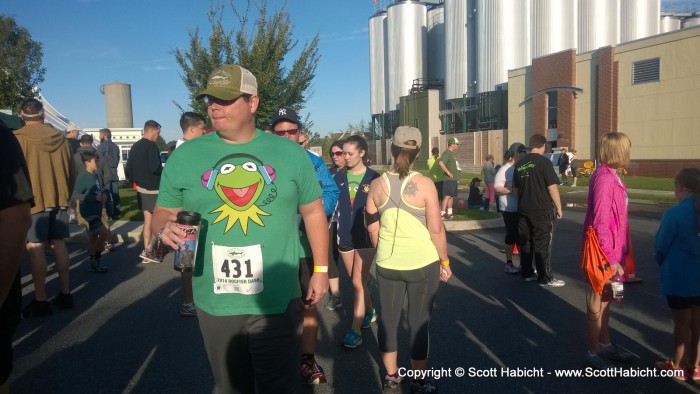 Every year this group wears their Kermit the Frog shirts.