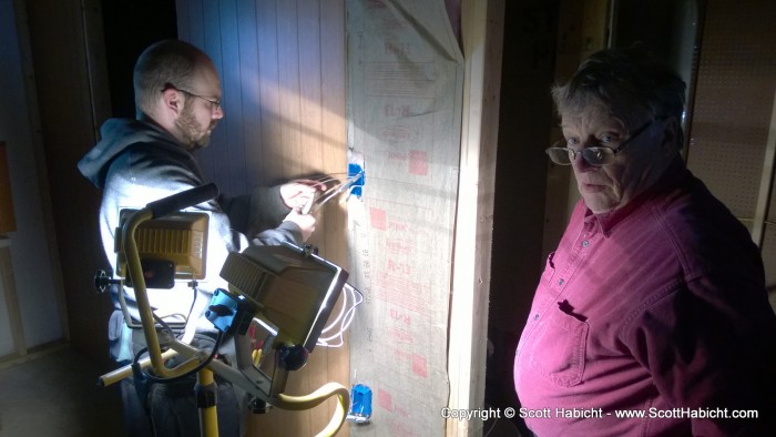 Stopping by my brother's while he worked on the bathroom in the garage.