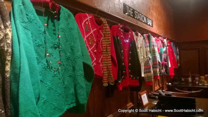 Some of the sweaters on display.