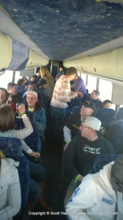 Back on the bus, and everyone is a little more social.