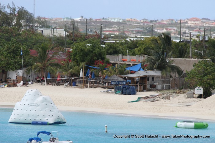 View of the little dive shack from the ship.