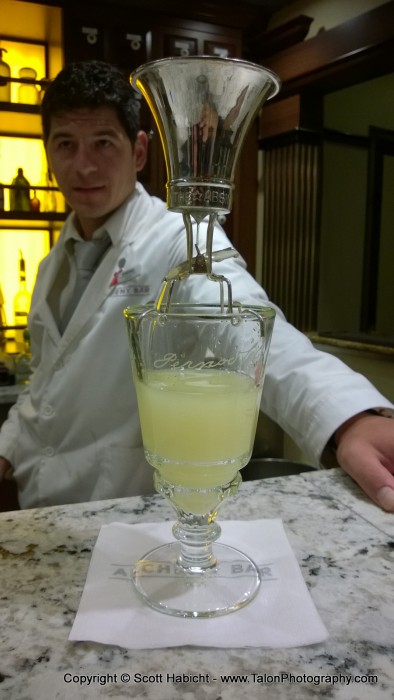 There was a bar called Alchemy where they only made fancy drinks. This was absinthe.