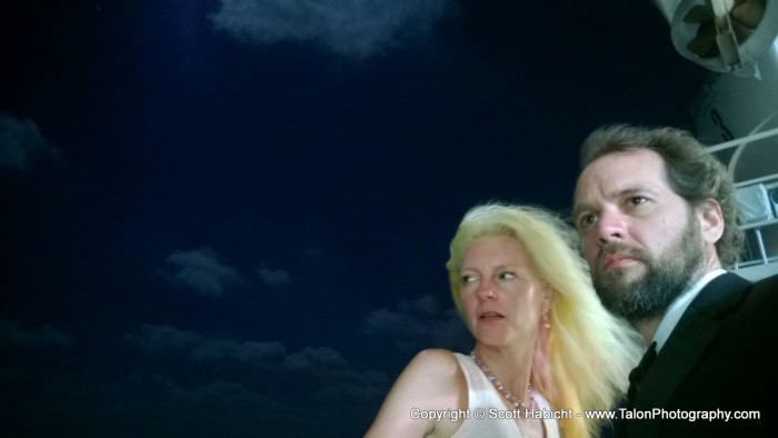 Kelli wanted a picture with the wind blowing in her hair, so I took this selfie against the moon lit sky.