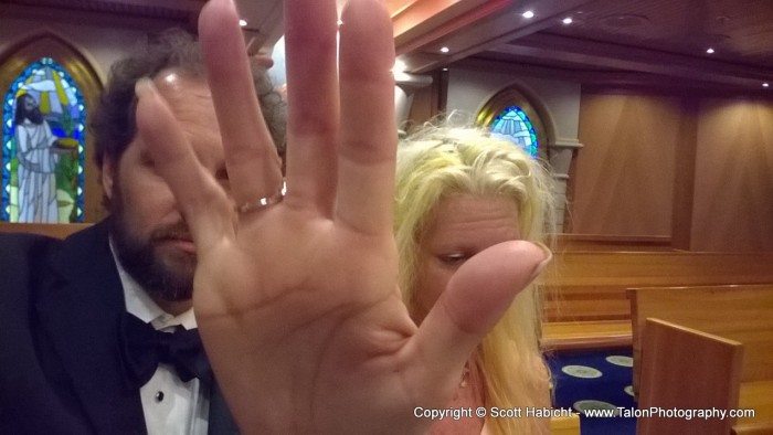 Kelli said no pictures in the chapel.