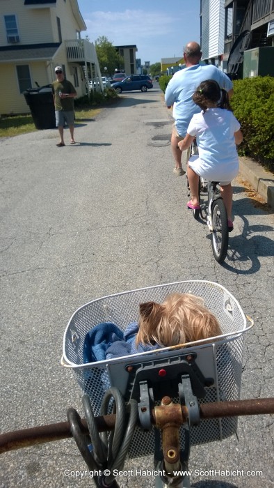 Riley loves going for bike rides.