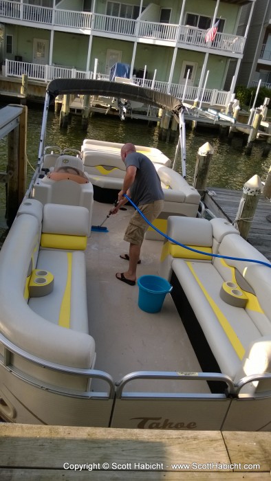 We cleaned the boat, and then Kel and I left.