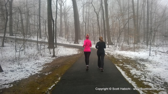 Kelli and Barb out for a Saturday morning run.