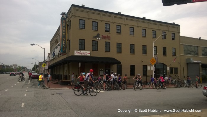 We all got on our bikes and headed on our way.