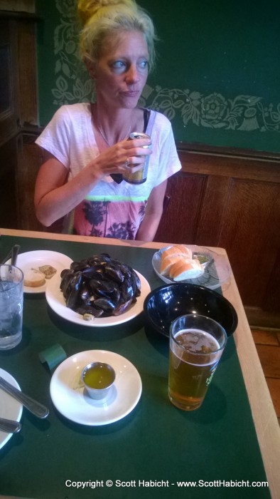 And getting some mussels at Bertha's Mussels.