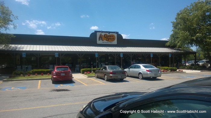 We stopped at a Cracker Barrel for a late lunch.