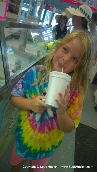 Another milkshake wearing the shirt I bought her.