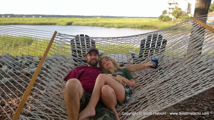 Amber and I enjoying a hammock together.