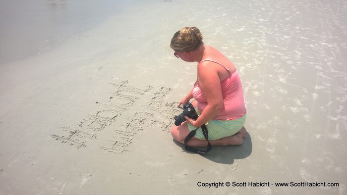 Erin, getting set up for a fun picture.