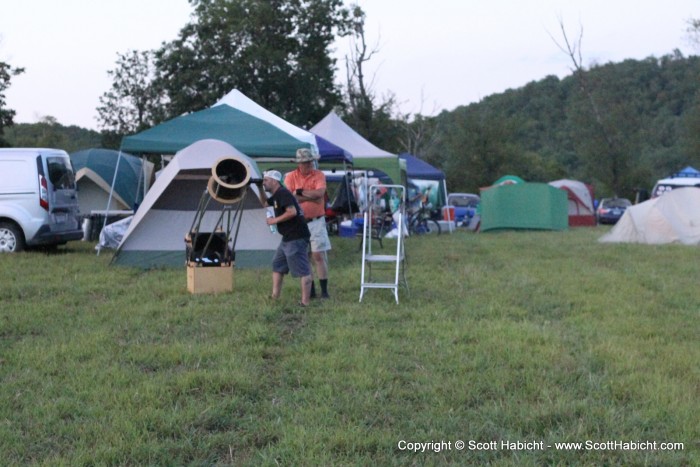 One of the attendees had brought along a telescope.