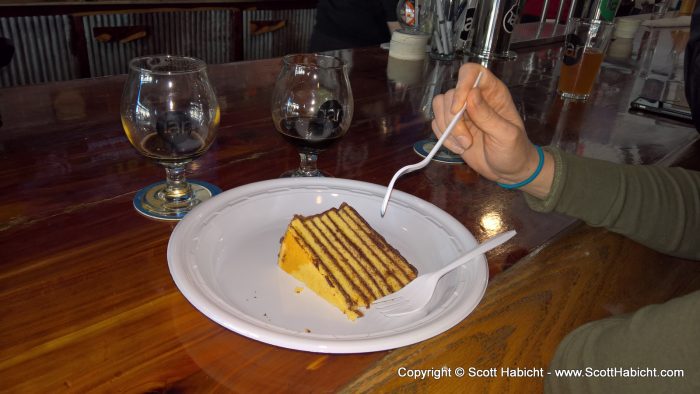 This cake was used to brew some of the beer.