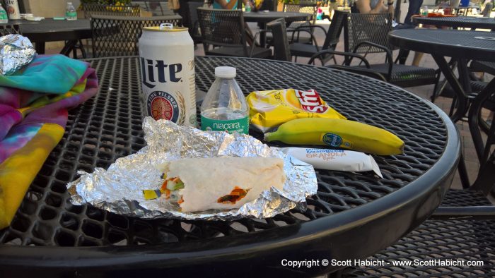 After the race they gave me two waters and some food.