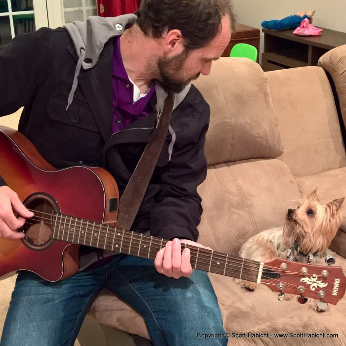 Hanging out with JD and serenading Riley.