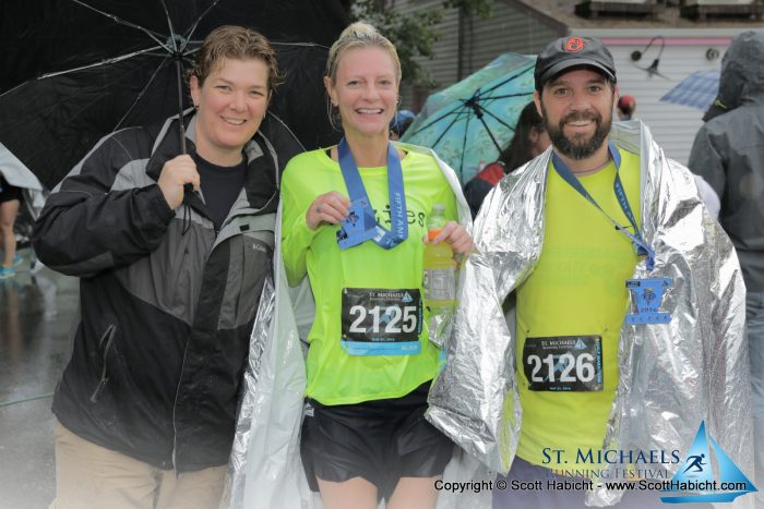 We hung out in the cold rain after the race before leaving.