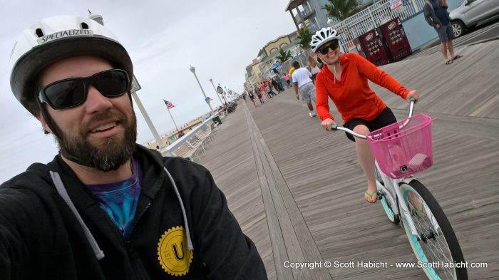 Afterwards, we were rebels and rode our bikes on the boardwalk during non-bike hours.