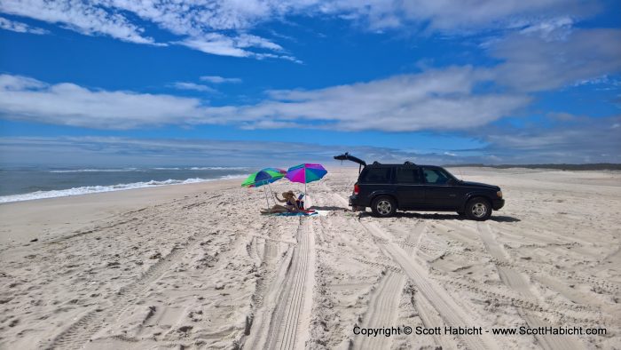 There were only 19 other cars on the beach when we got there.