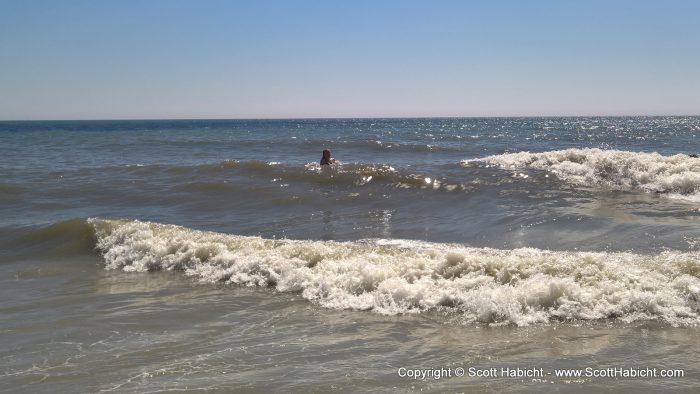 The water was cold, but that didn't stop Molly.