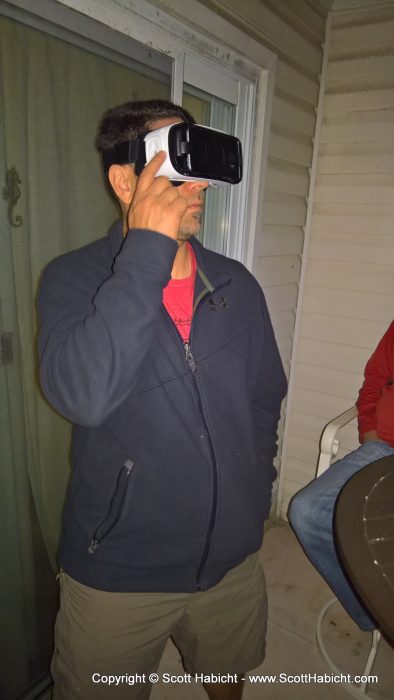 Chris, checking out Peter's VR headset.