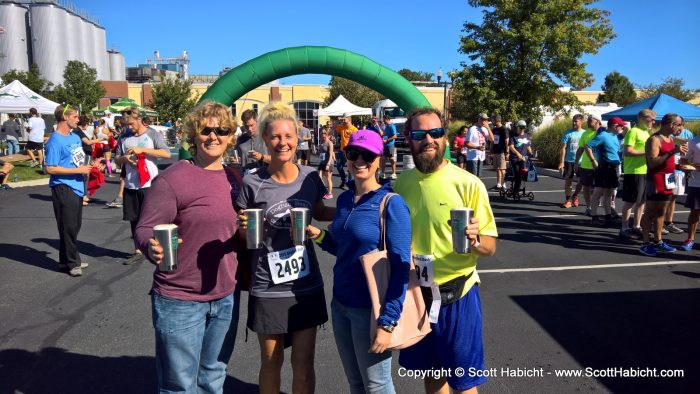 Post-race drinking fun.