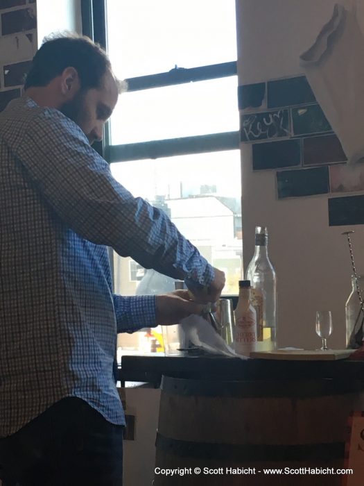 Molly and I took a cocktail class, and this was me in the cocktail making competition.