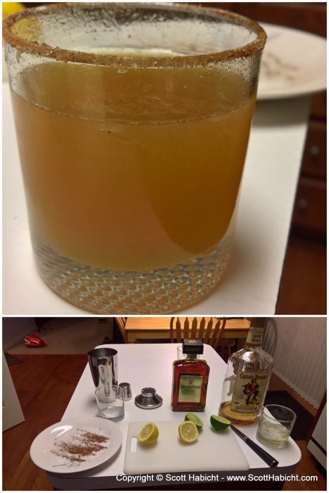 Now that we were cocktail experts, we started making lots of drinks. This is a Bella Donna.