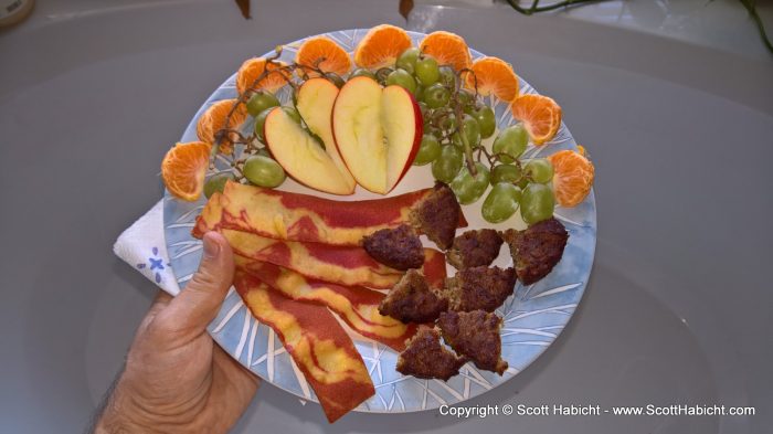 A healthy breakfast in bed.