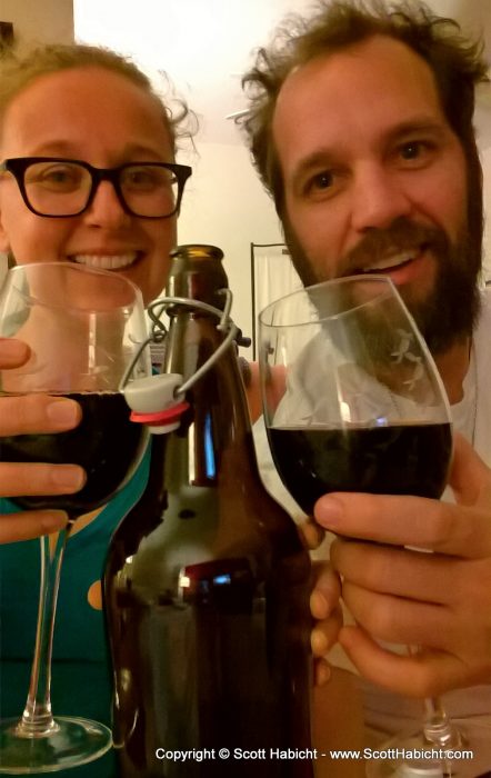 We bottled and sampled our homemade wine, a sangiovese that we named Sangio-Weisse, after Molly, of course.