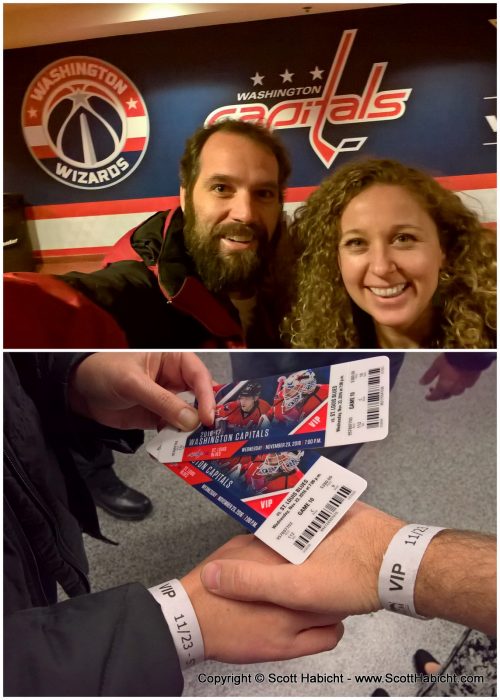 She had won VIP tickets to the Capitals game from her work.