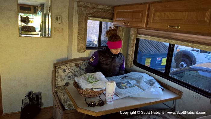 But it was cold, so Molly stayed in the RV.