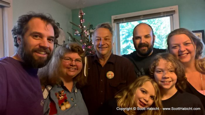 My parents were heading out, so we took a group picture as they left.