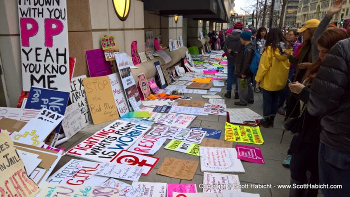 Everyone was leaving their signs behind. Also, find Molly.