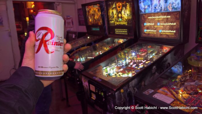 It's a pinball place that serves beer, too.