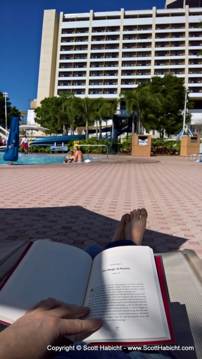 The training was at the Contemporary Resort, and I did some reading waiting for the course to start.