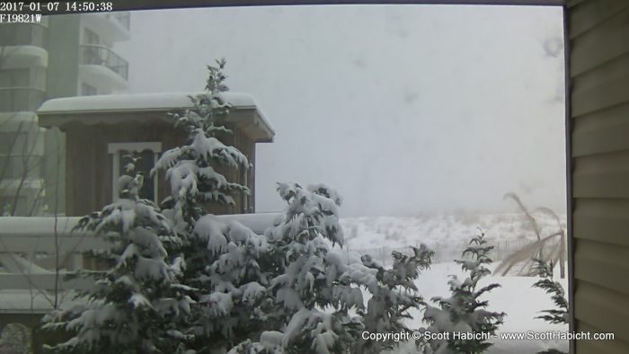 The beach got even more snow.