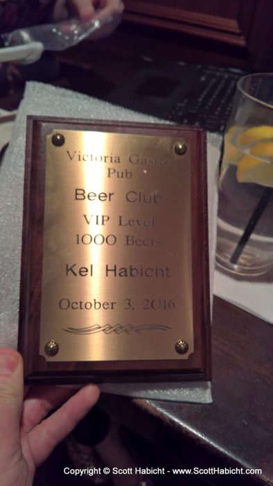 Kel's plaque, ready to be mounted.