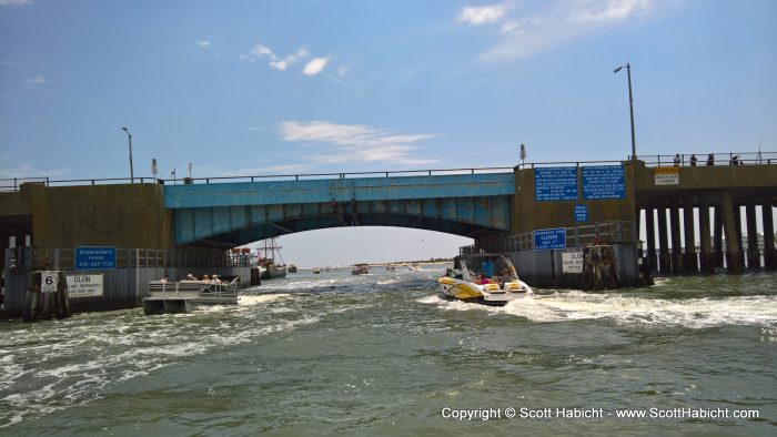 It can be a challange to get under the bridge if you're going against the tide.