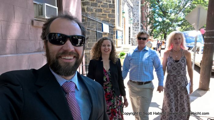 No picutes furing the wedding, so this is us leaving to head to the reception.