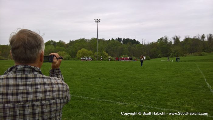 I went to one of Taylor's lacross games, and arrived just in time to see him score a goal.