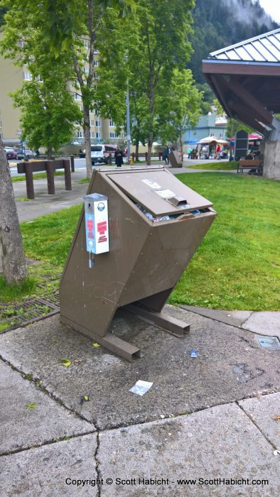 Bear-proof garbage can.