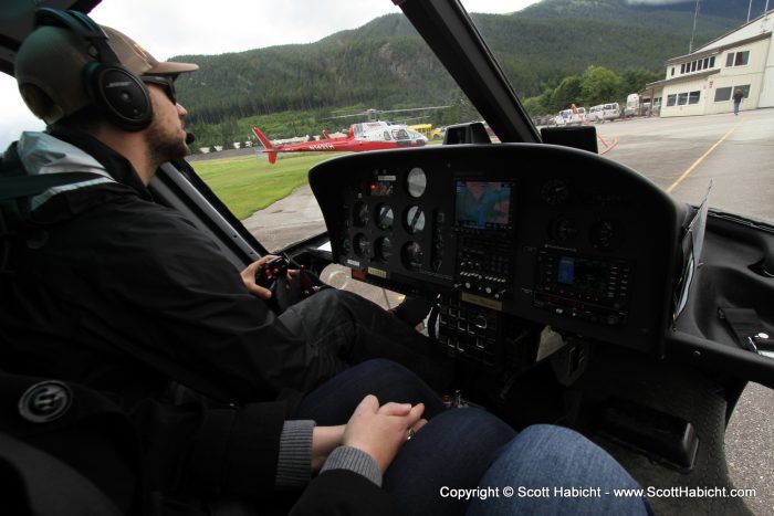 Front seat of the helicopter...