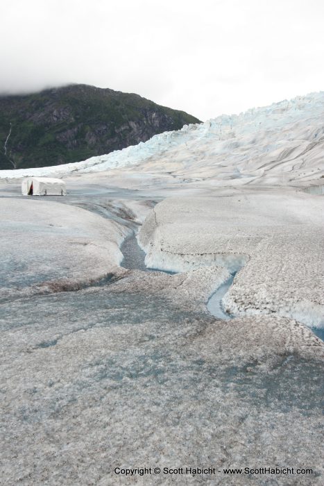 There was lots of water melting and running off the glacier.