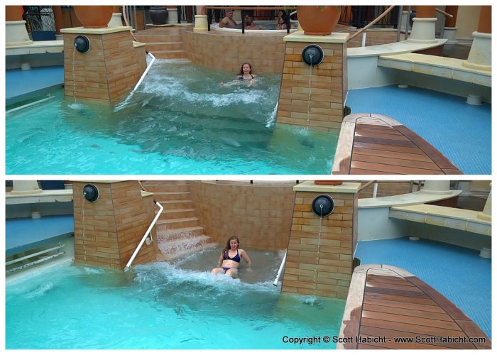 Molly loved the pool in rough seas because it helped her motion sickness.