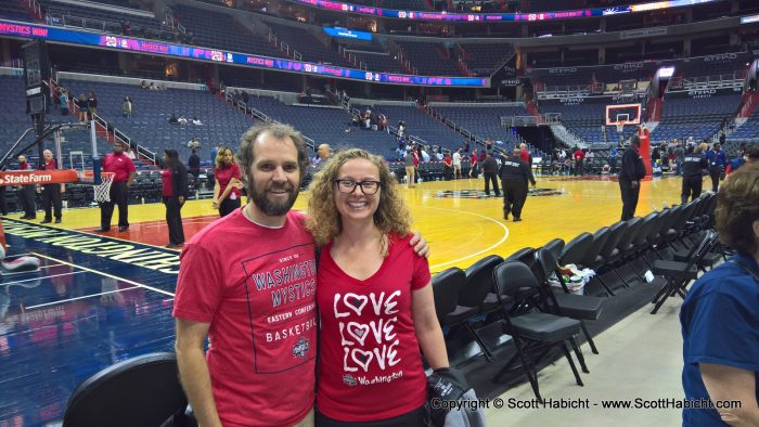 Molly and I went to a Mystics game one evening. They won!!