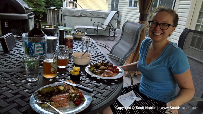 Dinner on the deck.